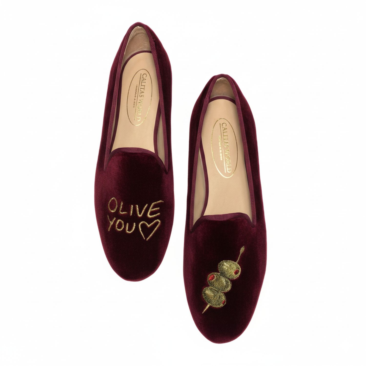LOAFERS TERCIOPELO VINO TX , OLIVE YOU LOAFERS TERCIOPELO VINO TX , OLIVE YOU