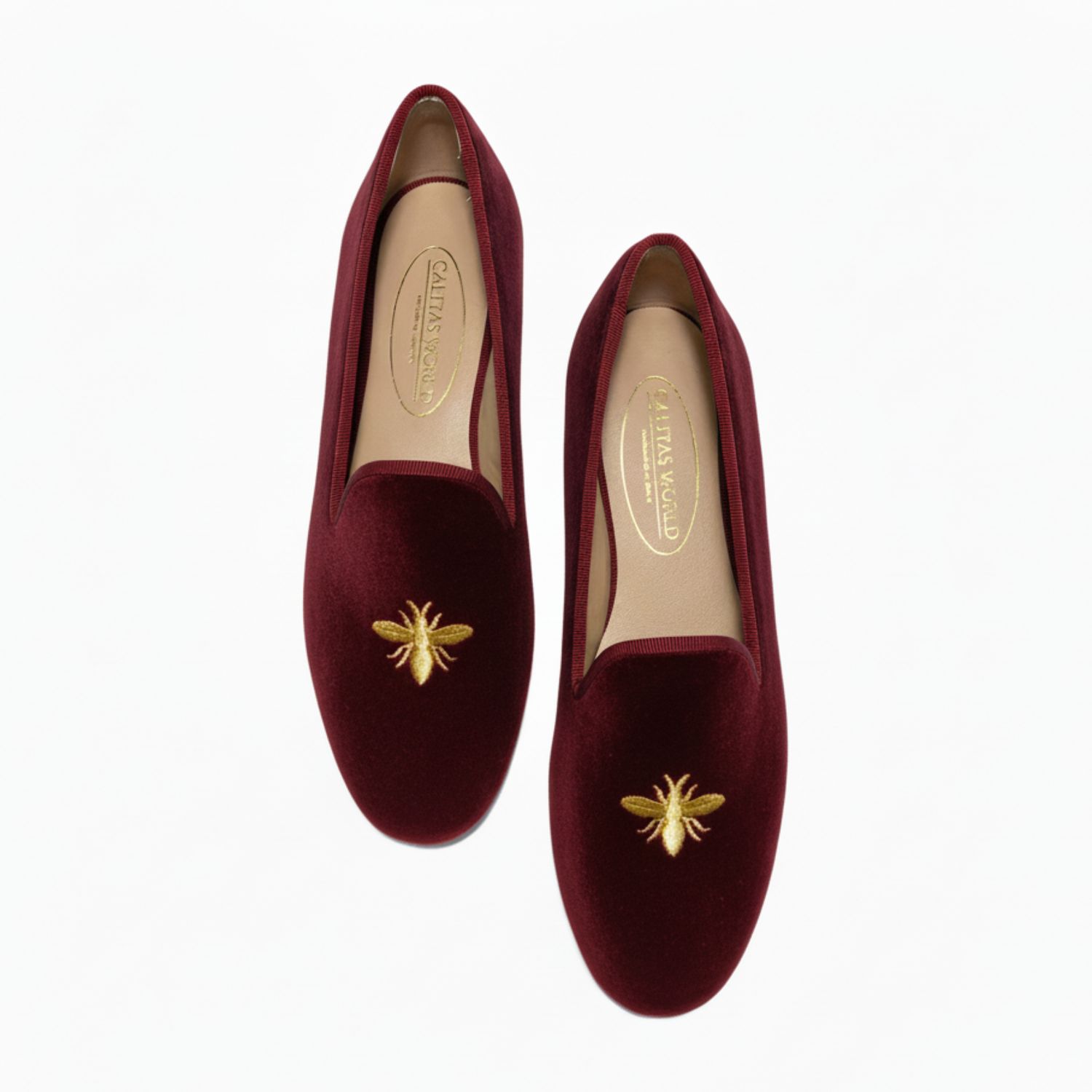 LOAFERS TERCIOPELO BURDEOS 10CO R48,  TINY GOLDEN BEE