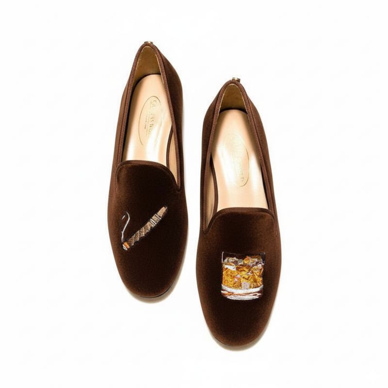 LOAFERS HOMBRE TERCIOPELO MARRON 16TX, CIGAR AND WHISKEY