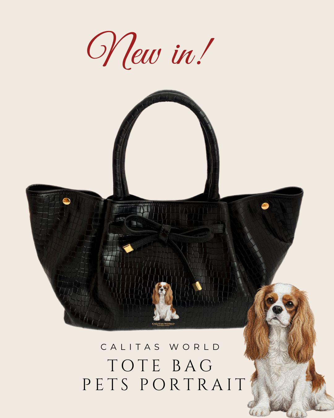 CALA TOTE BLACK (CROC EFECTO ) CALA TOTE BLACK (CROC EFECTO )