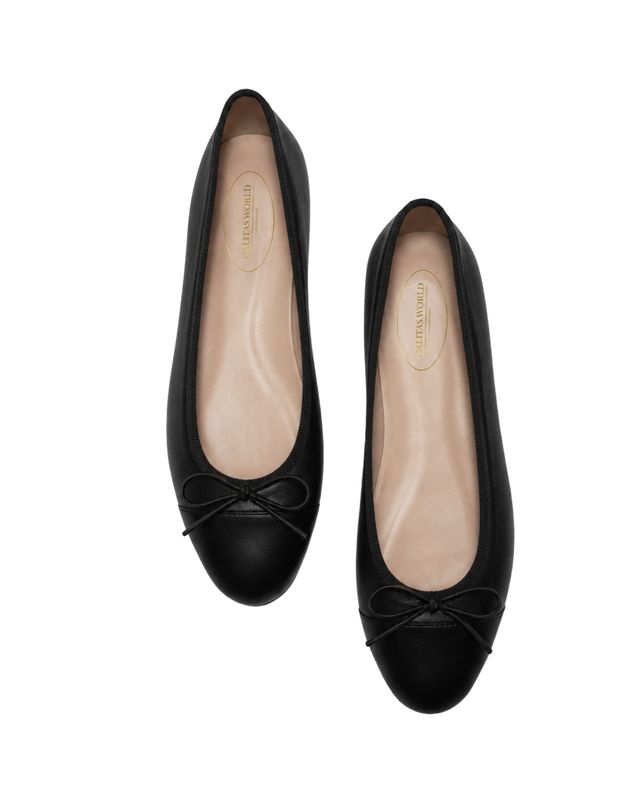 BALLERINAS FLATS,  PELLE  NEGRO