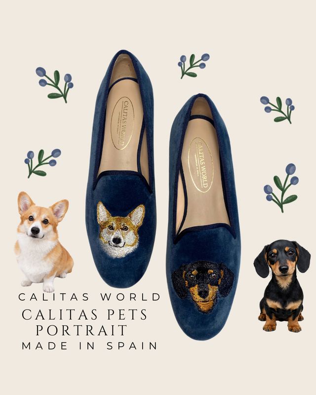 LOAFER MUJER PERSONALIZADO CALITAS PETS EDITION, CON 2 IMAGENES DIFERENTES, UNA EN EL PIE DERECHO Y LA OTRA EN EL IZQUIERDO.