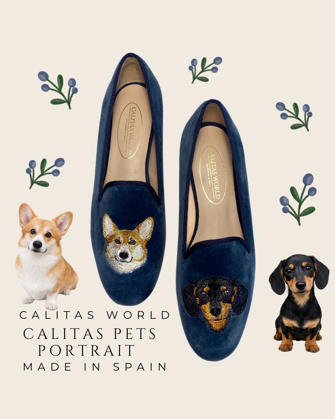 LOAFER MUJER PERSONALIZADO CALITAS PETS EDITION, CON 2 IMAGENES DIFERENTES, UNA EN EL PIE DERECHO Y LA OTRA EN EL IZQUIERDO.