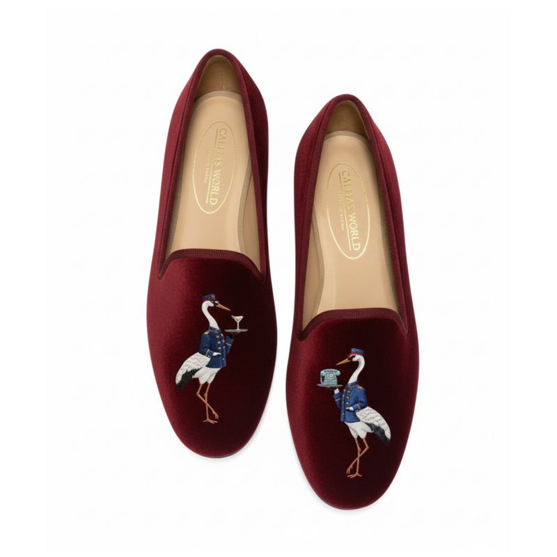 LOAFERS TERCIOPELO BURDEOS 10CO R48, ETIQUETTE CLUB (THE CRANES)