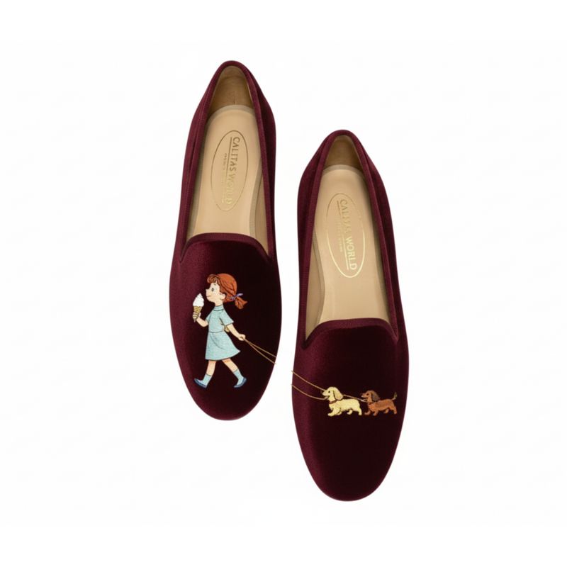 LOAFERS TERCIOPELO BURDEOS, CALITAS HERITAGE WALK, THE LITTLE GIRL WALK