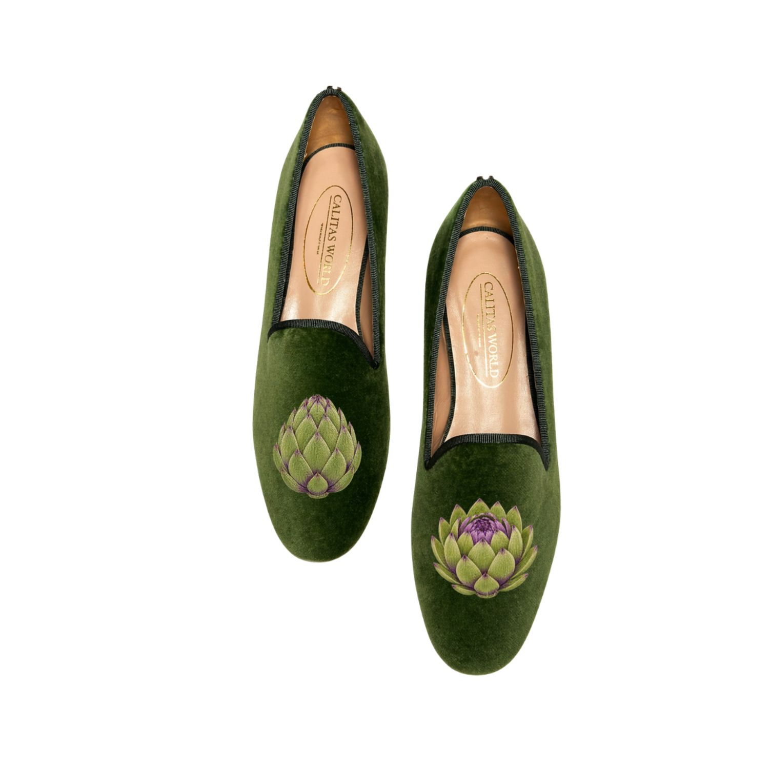 LOAFERS TERCIOPELO VERDE 7ACO, CALITAS ARTICHOKES