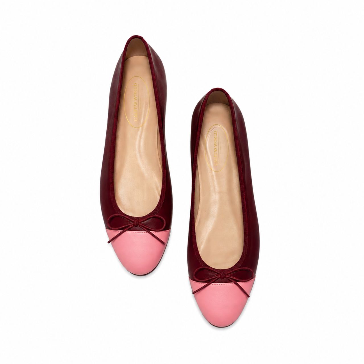 BALLERINAS FLATS, PELLE BURDEOS (TUCAN 3357) Y PUNTERA ROSA (MACARON 4605) BALLERINAS FLATS, PELLE BURDEOS (TUCAN 3357) Y PUNTERA ROSA (MACARON 4605)