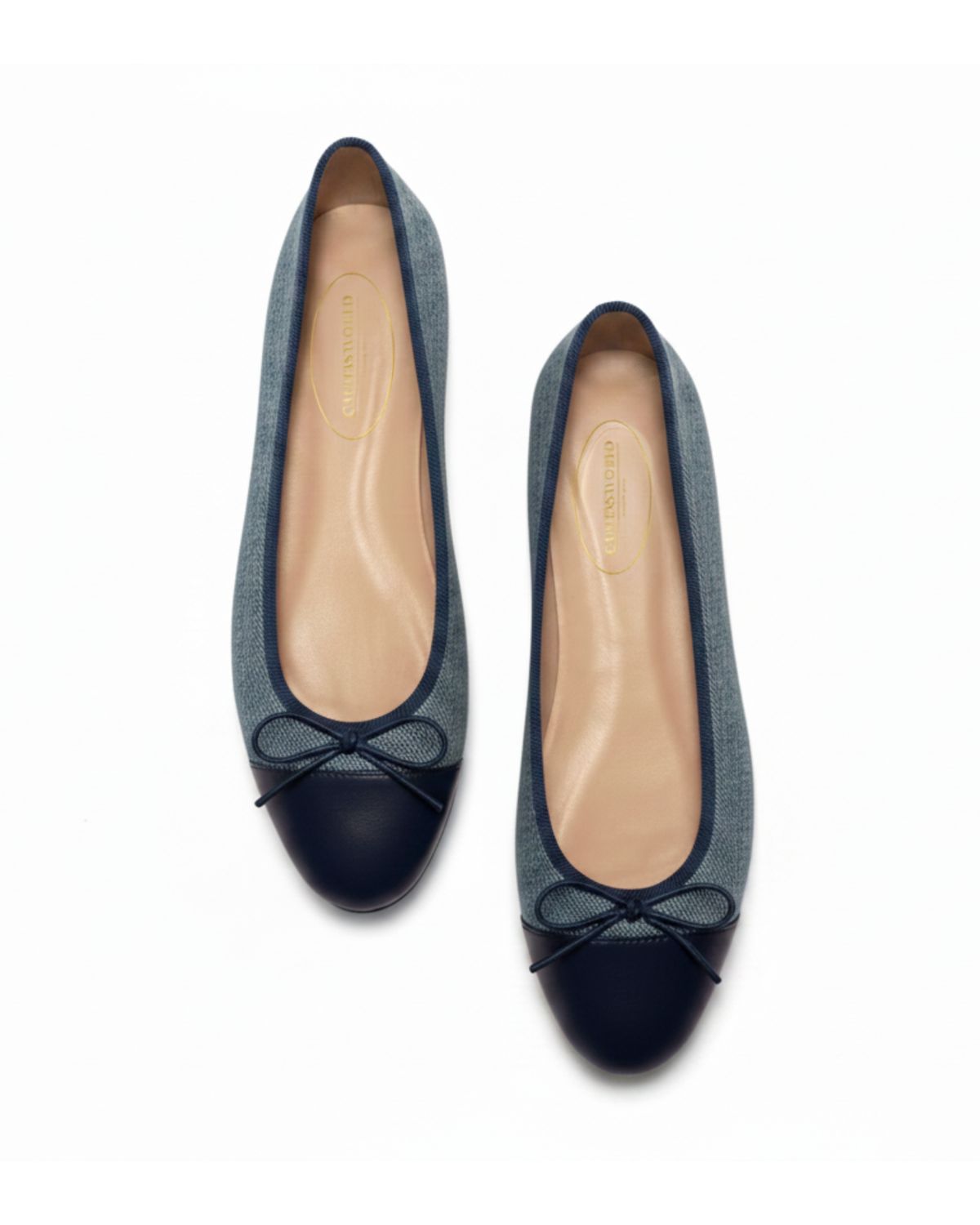 BALLERINAS FLATS, DENIM, LAZO Y PUNTERA AZUL MARINO BALLERINAS FLATS, DENIM, LAZO Y PUNTERA AZUL MARINO