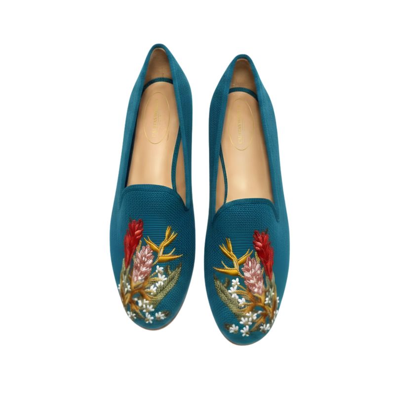 ​LOAFERS LINO VERDE AZULADO 28A PI, FLORES TROPICALES