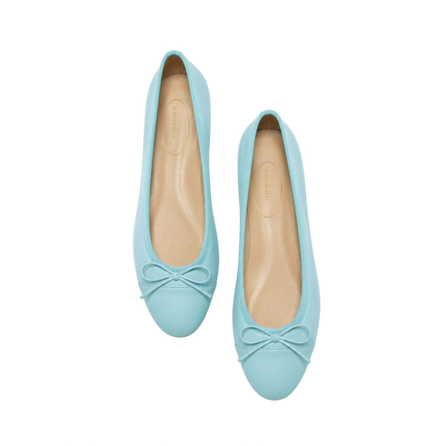 BALLERINAS FLATS , PELLE  TURQUESA (EUCALIPTO 4596)