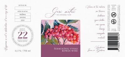 Šermukšnių vynas GERI METAI skonio Nr. 22 | 2022