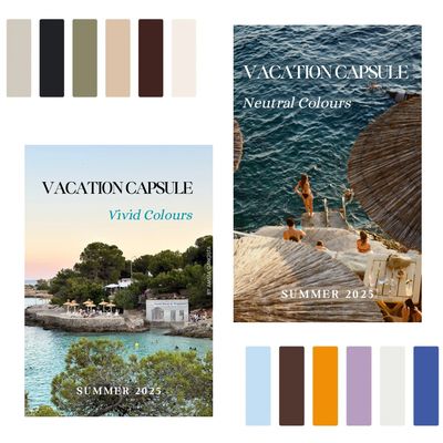 Neutral + Vivid Colours -  Zara &amp; H&amp;M - 2 Vacation Capsules