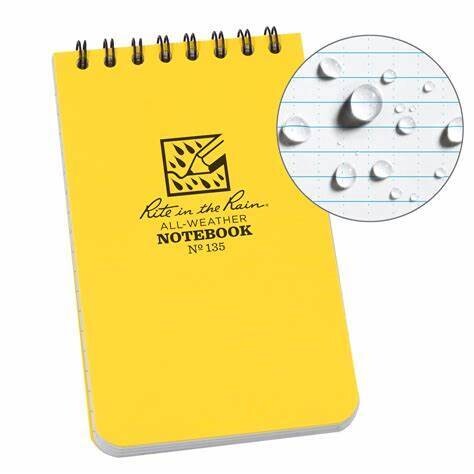 Libreta a prueba de agua