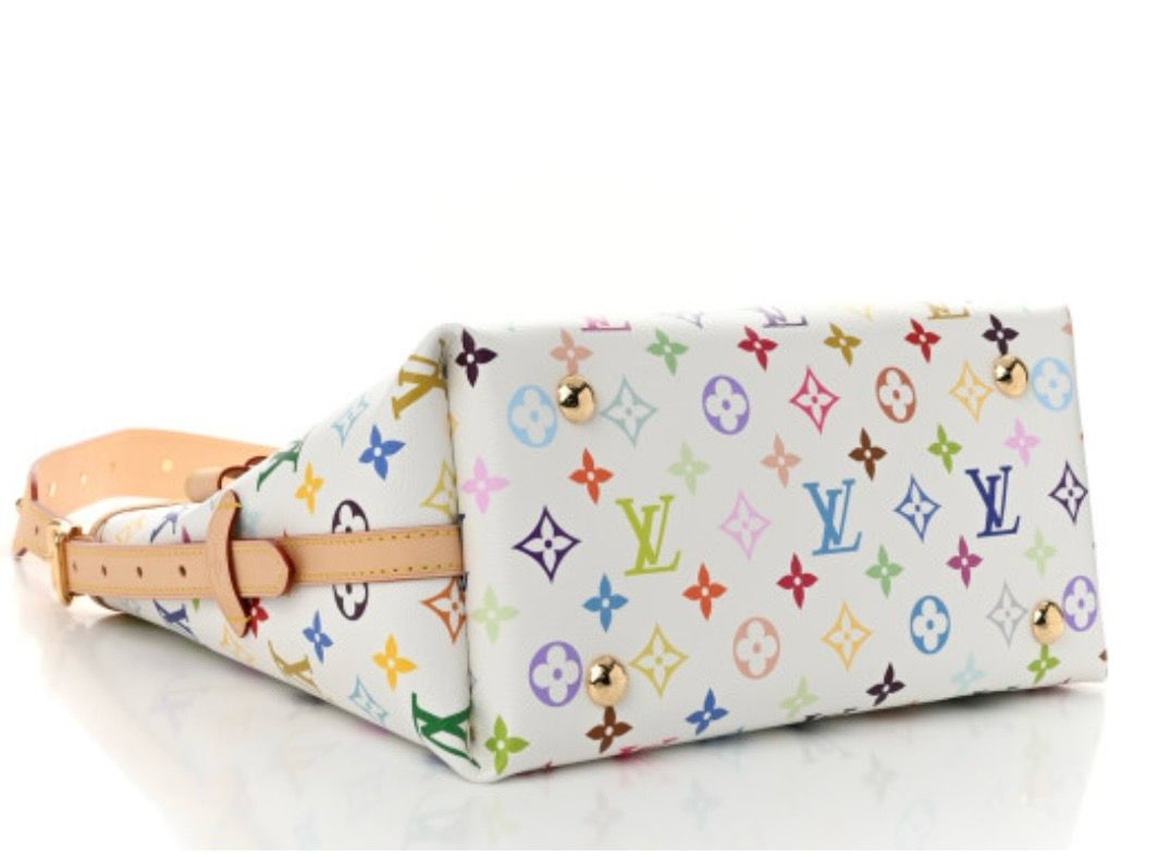 LV Multicolor CarryAll PM White
