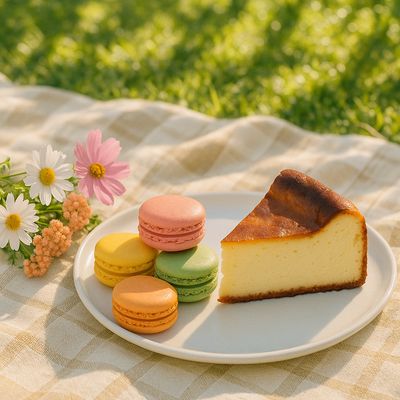 Picnic Elegance: Elevate Your Outdoor Adventure with Macarons and Basque Cheesecakes