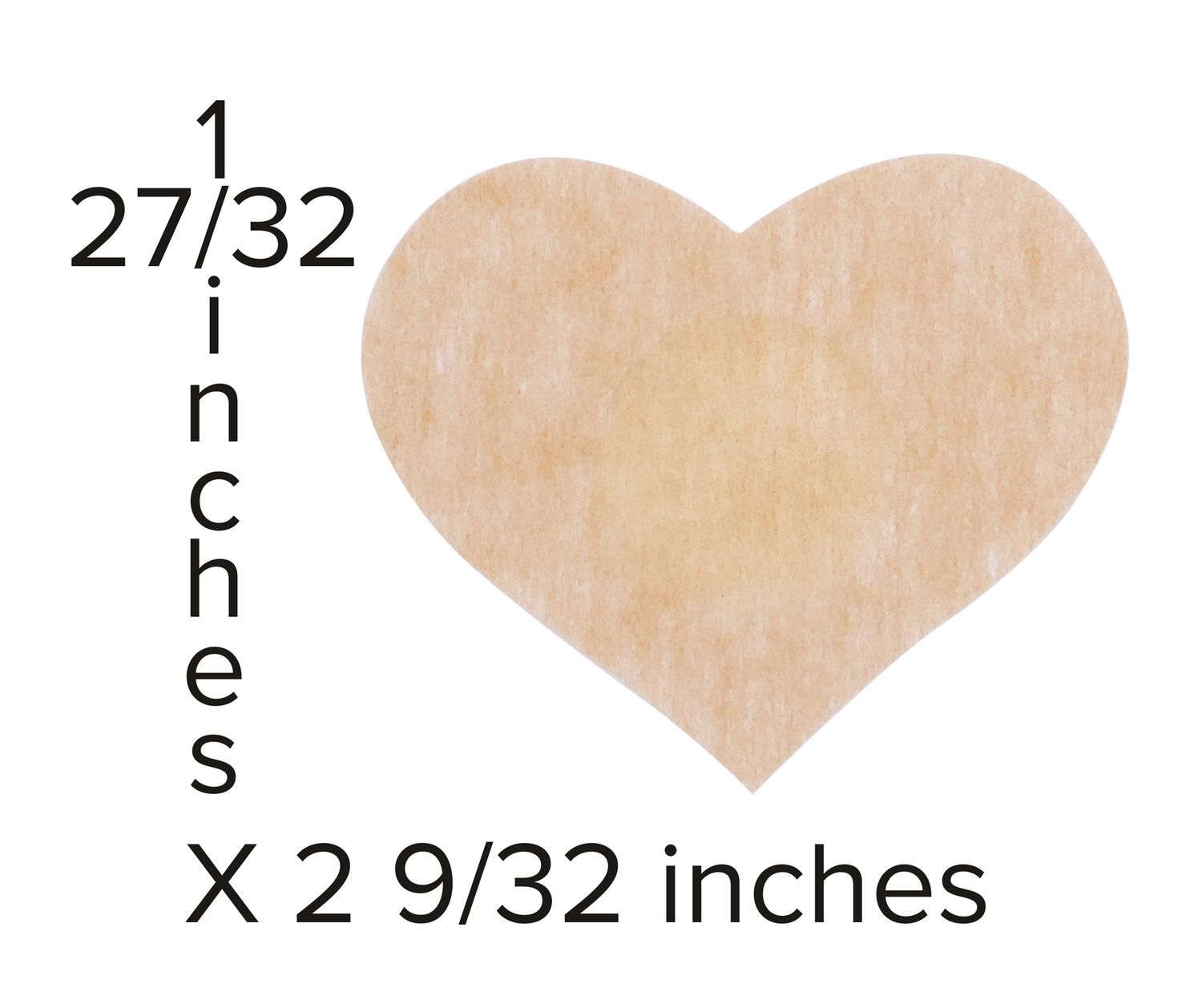 2 9/32 in x 1 27/32 Heart Labels/Stickers