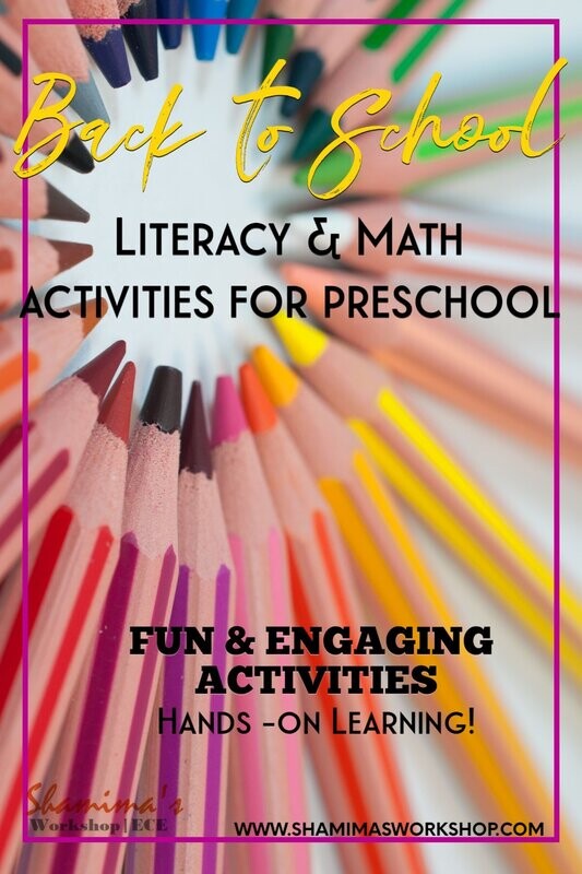 Back to School - Literacy & Math Activities for Preschool