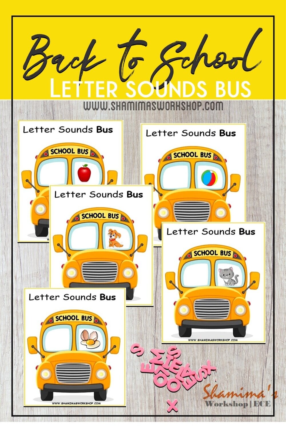 Back to School Letter Sound Bus Activity