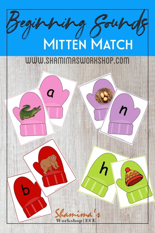 Beginning Sounds Mitten Match Beginning Sounds Mitten Match