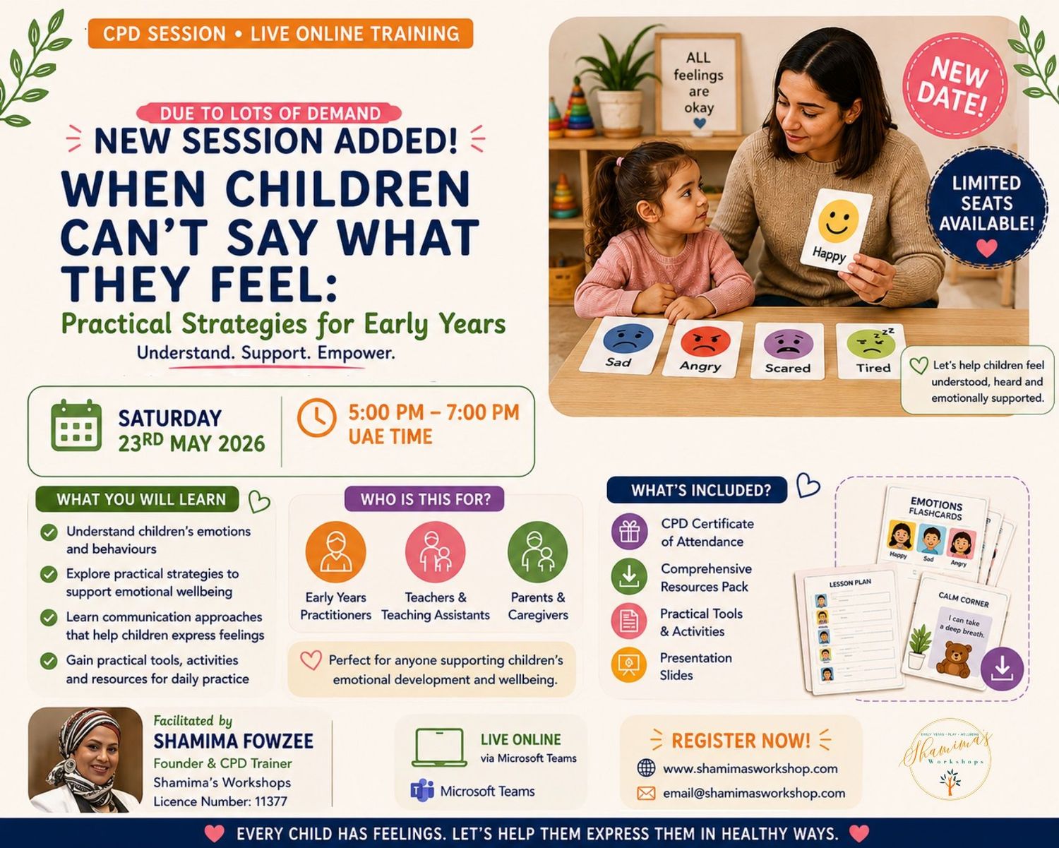 CPD- When Children Can’t Say How They Feel: Practical Strategies for Early Years
