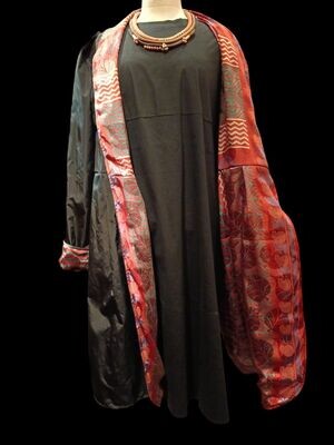 Cappotto impermeabile dupleface, sari indiano fantasia
