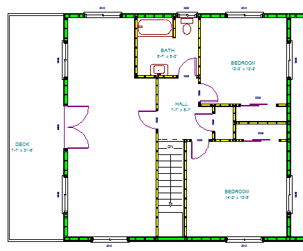 G318 Custom 32 x 40 - 8' Two Story Garage Plan