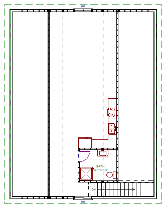 G402 34' X 44' X 14' detached garage with bonus room Apartment Plan