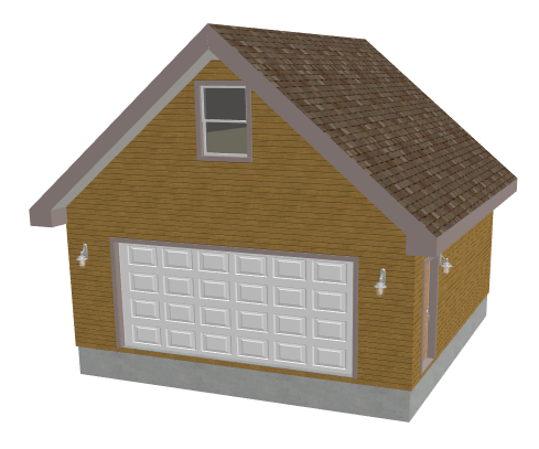 G430 23 x 24 Garage with loft or apartment Plan