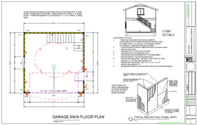 G229 20' x 20' 2 Story Garage Plan
