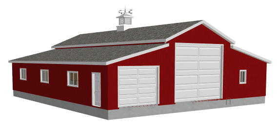 g450 50' x 60' - 9' Sides 14' Center Garage Plan With Apartment Plan