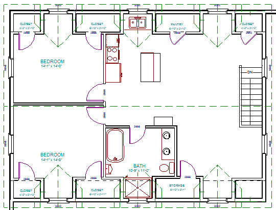 G454 Plans, 40'x30' x 10' garage with bonus apartment