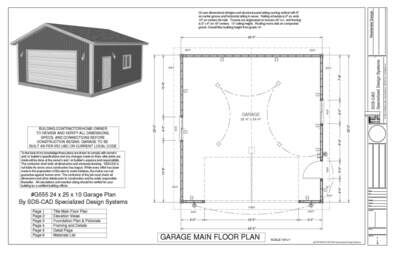#g555 24 x 25 x 10 Garage plans with PDF and DWG