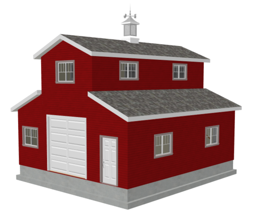 #g503 26 x 30 x 10 Monitor Barn Plans with DWG and PDF