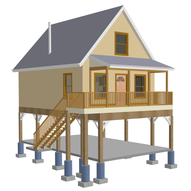 #h216 Raised Aspen Cabin Design