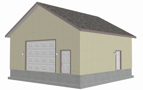 G434 28 X 28 - 12 Garage Plans With Bonus Storage