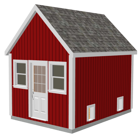 G488 10 x 14 x 8 Garden Shed / Chicken Coop / Playhouse / Bunkhouse