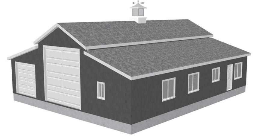 G450 60 x 50 x 10 Apartment Barn Style RV Garage Plans