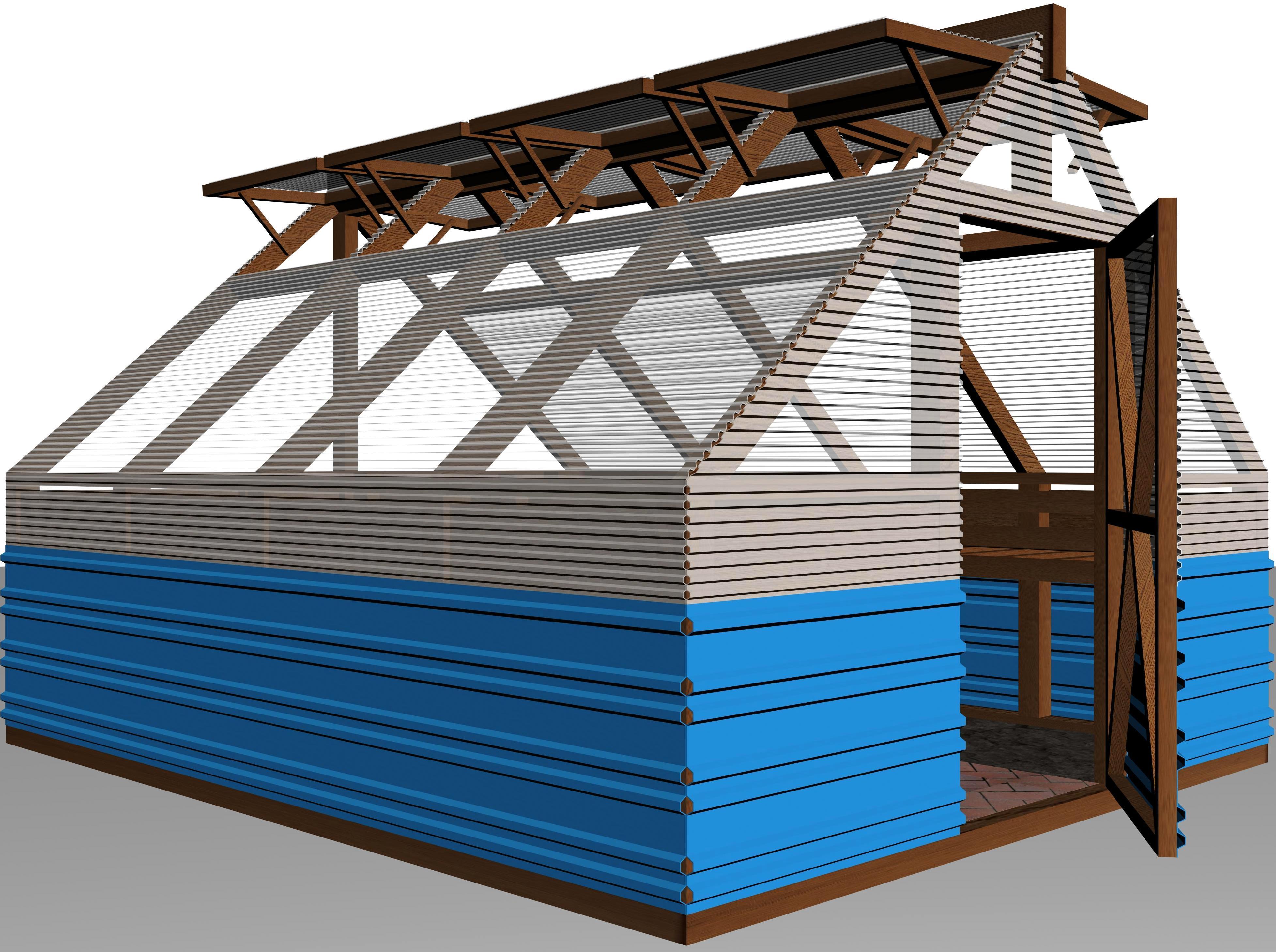 140 Sq ft 10' x 14' Wood Frame Green House Plans PDF and DWG