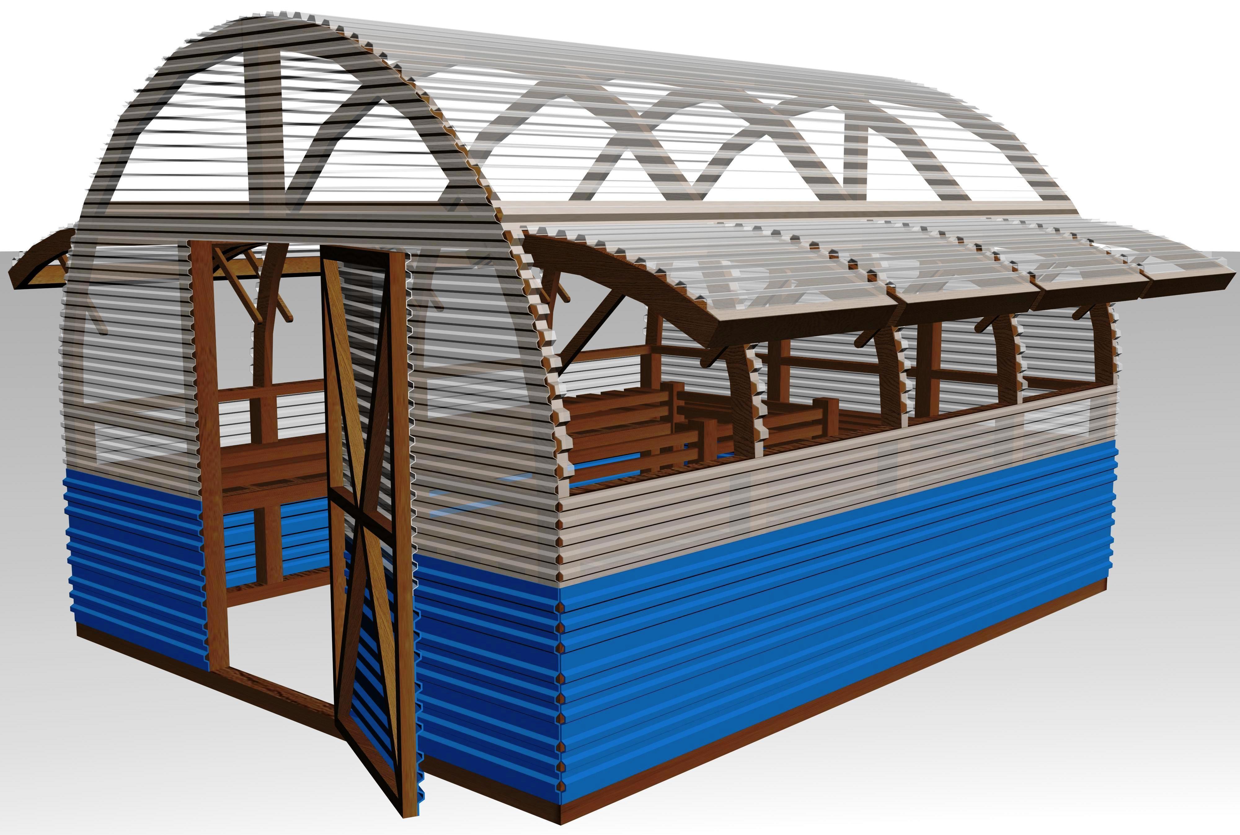 150 Sq ft 10' x 15' Wood Frame Green House Plans PDF and DWG