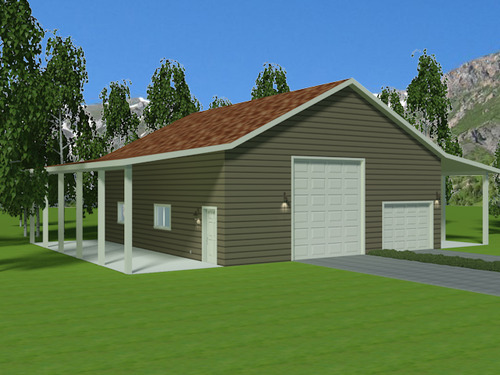 G382 Renderings 38' X 44' X 14' Detached Garage with Apartment and Lean-too