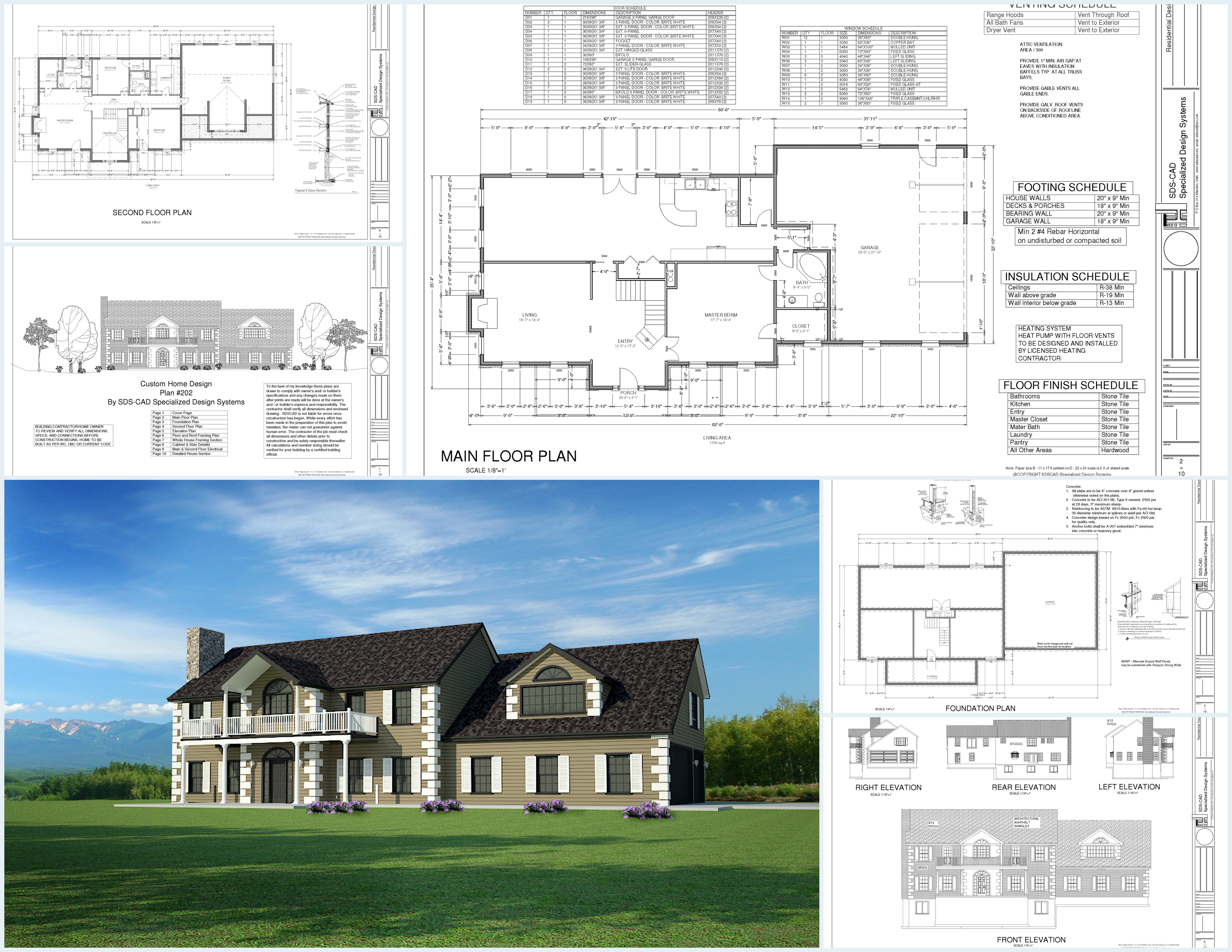 #H202 Custom House Plans Country Estate DWG and PDF
