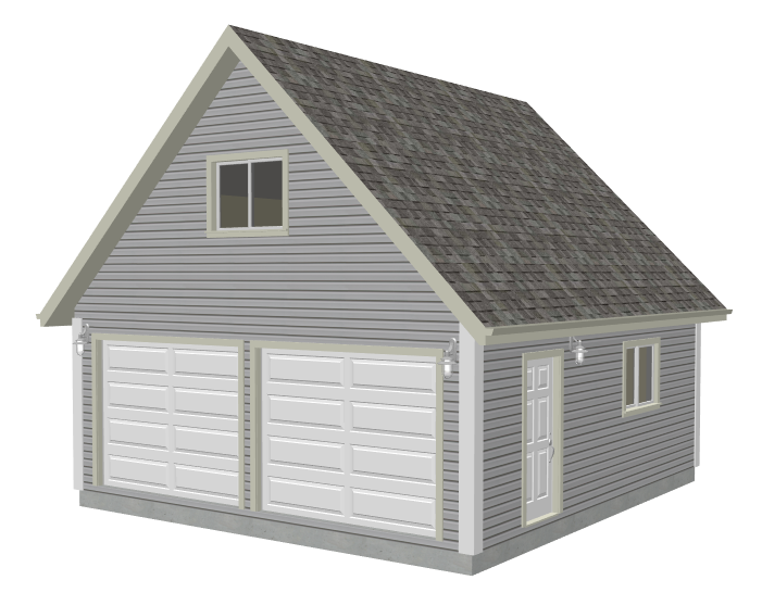 G526 22 x 24 - 8' Garage Plan With Loft DWG and PDF