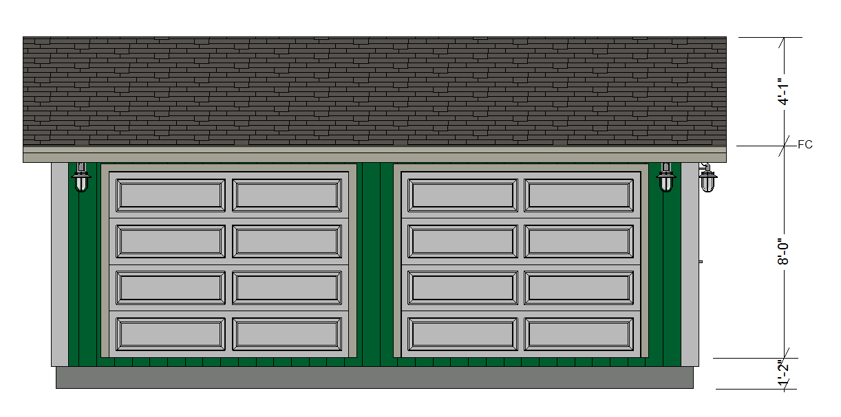 G528 24 x 22 x 8 Garage Plan PDF and DWG