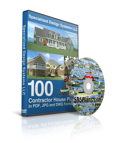 100 Contractor Ready House Plans on a DVD in DWG and PDF formats