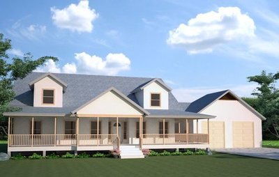 H108 Modified Cape Cod Executive Home 2600 Sq Ft Main 3 bdrm 3 bath in both DWG and PDF Files