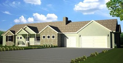 H107 Executive Ranch House Plans 2000 SQ FT Main 4 Bedroom 3 Bath in both DWG and PDF files