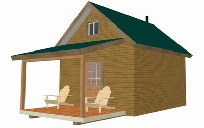 #226 12' X 14' X 8', Bunk House Cabin Plan