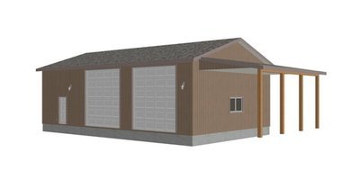 G393 30 X 50 X 14 detached RV Garage Plans PDF