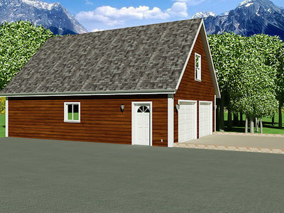 G196 26' x 36' Garage With Loft DWG and PDF