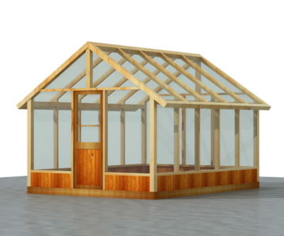 140 Sq ft 10' x 14' Wood Frame Green House Plans PDF and DWG